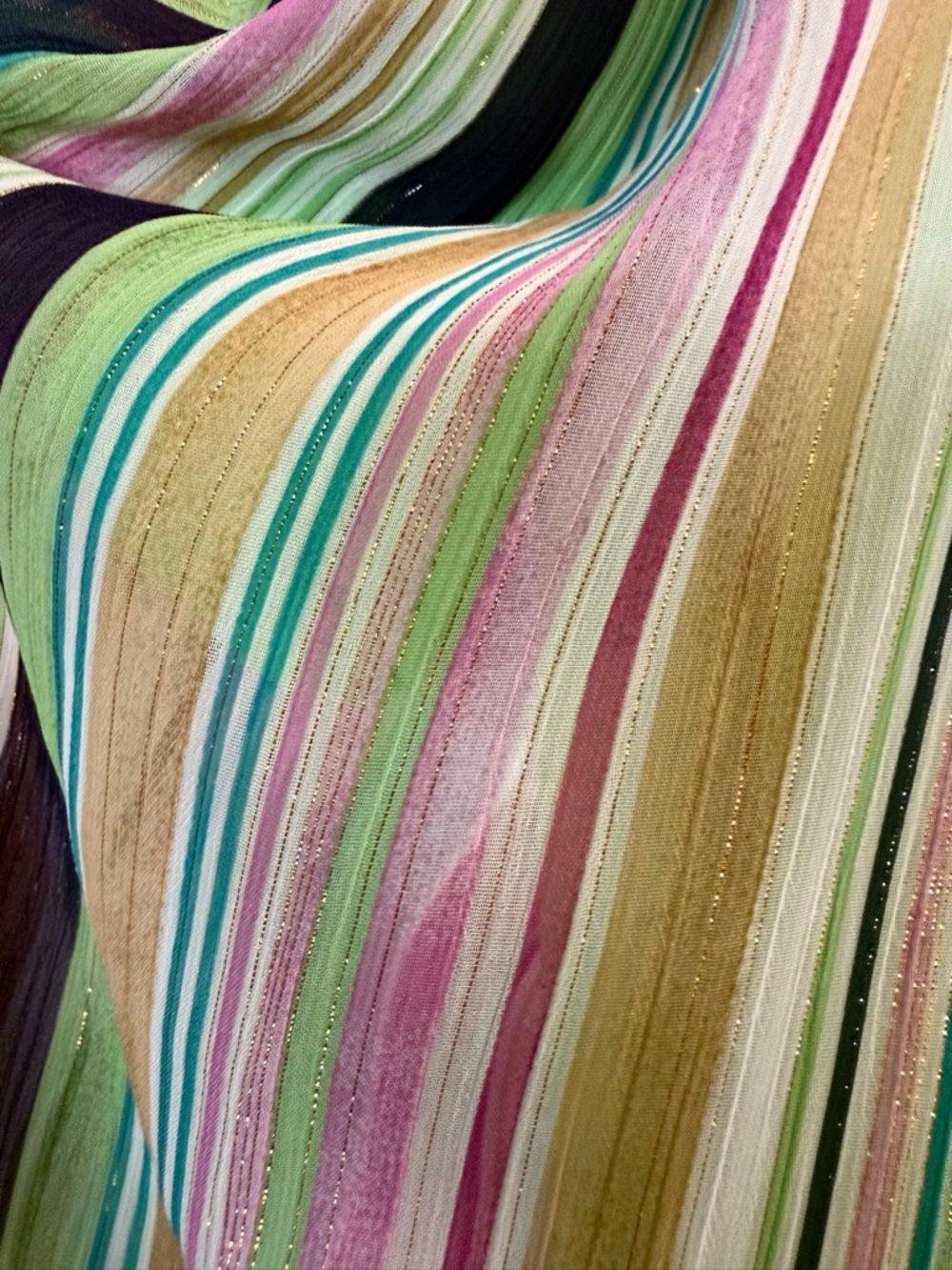 Maggie London Layla Halter Maxi Dress Seville Stripe Green Magenta NWT - Picture 4 of 8